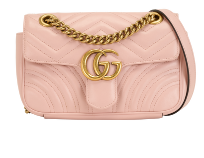 Small GG Marmont Shoulder Bag, &pound;650, Handbags, Pink, Leather, Front view
